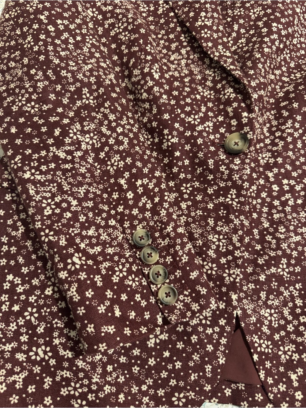 Free People Burgundy Floral Single-Button Blazer - Picture 6 of 9
